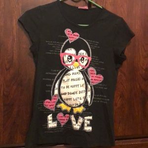 Girls cute penguin top